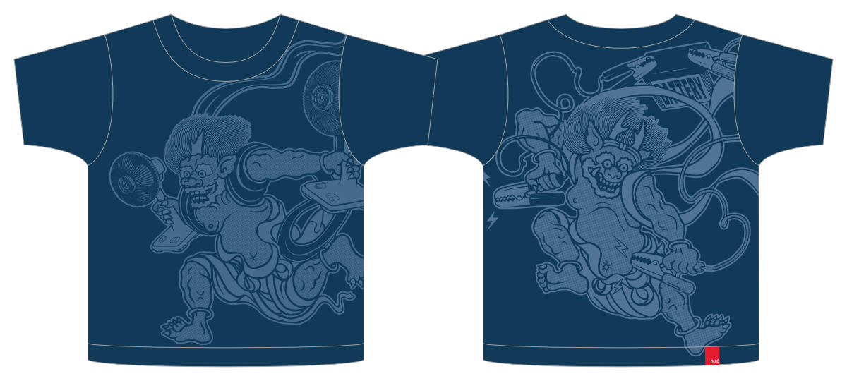 半袖Tシャツ「FUJIN RAIJIN 2」（風神雷神2）限定カラー/ネイビー