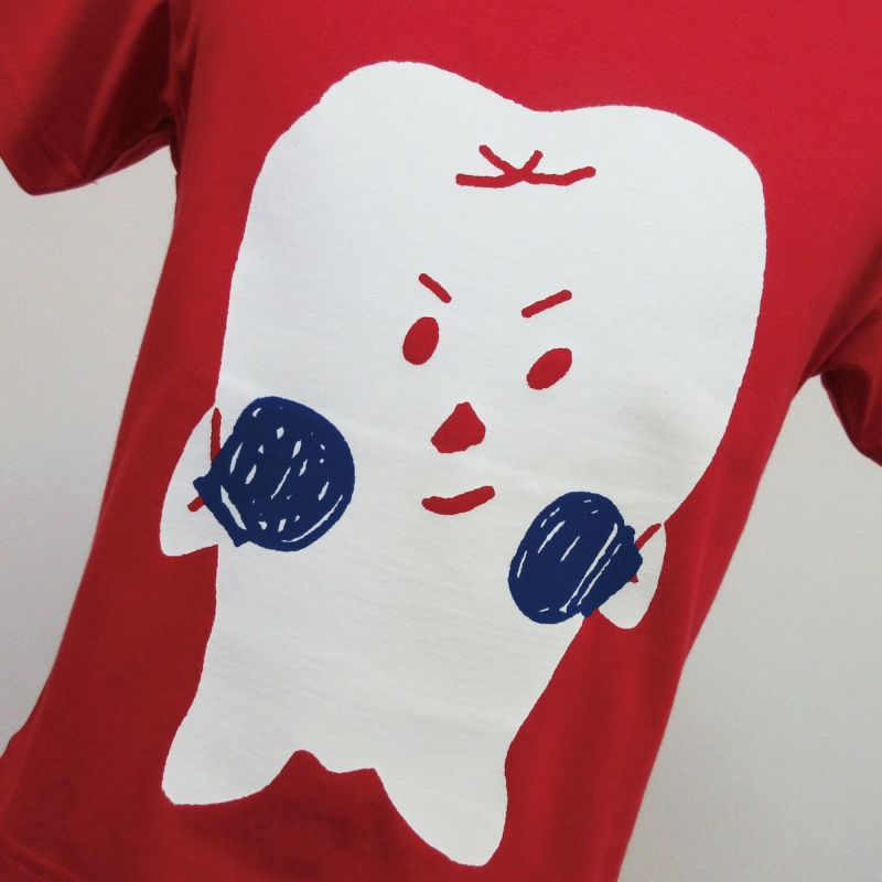 半袖Tシャツ「TSUYOIHA」（つよい歯）4Aサイズ・カラー/レッド | T