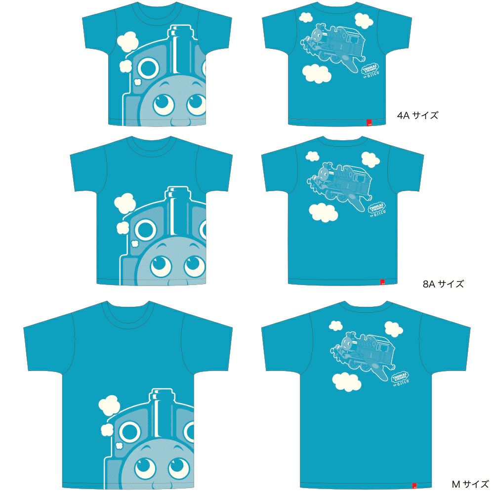 きかんしゃトーマス Ojicoコラボレーションtシャツ サイクロン トーマス 4aサイズ カラー ターコイズ Tシャツのojico