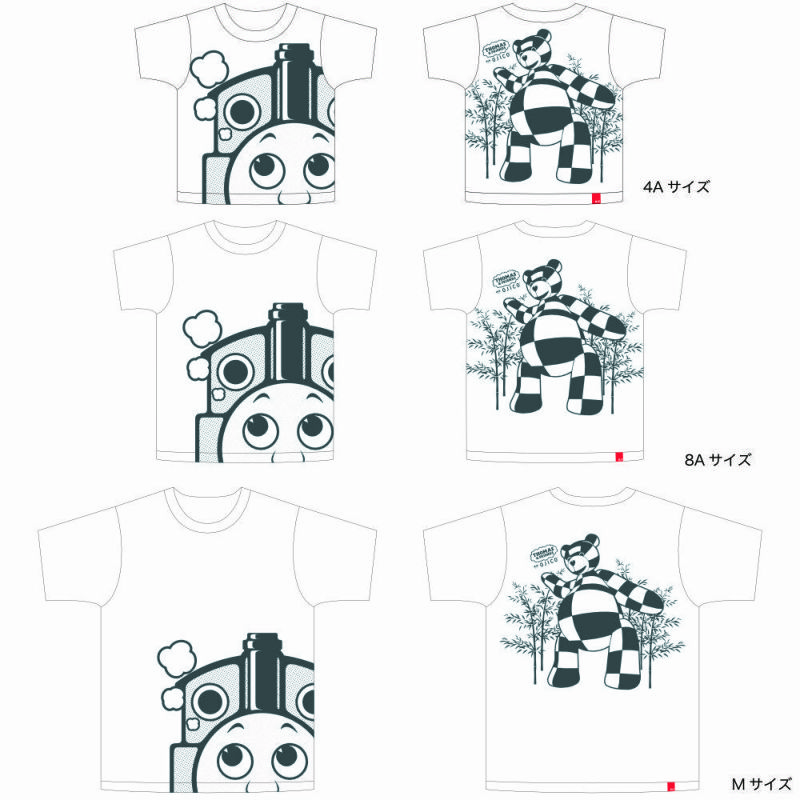 きかんしゃトーマス Ojicoコラボレーションtシャツ パンダ 4aサイズ カラー ホワイト Tシャツのojico