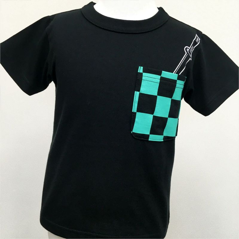 鬼滅の刃 Ojico Tシャツ 竈門炭治郎 ポケット 4aサイズ カラー ブラック Tシャツのojico