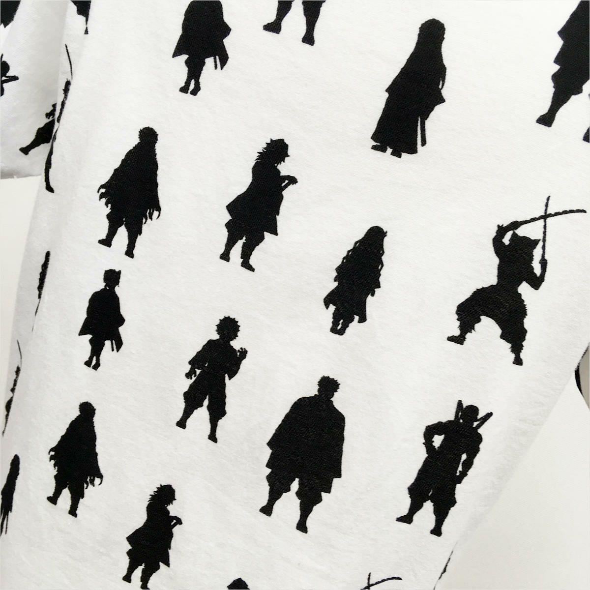 鬼滅の刃 Ojico Tシャツ シルエット総柄 Mens Mサイズ カラー ホワイト Tシャツのojico