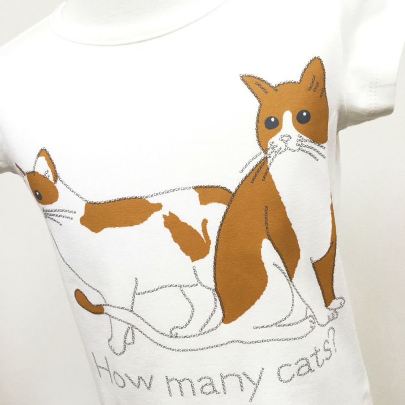 半袖ストレッチカットソー How Many Cats ハウ メニー キャッツ 4aサイズ カラー オフホワイト Tシャツのojico