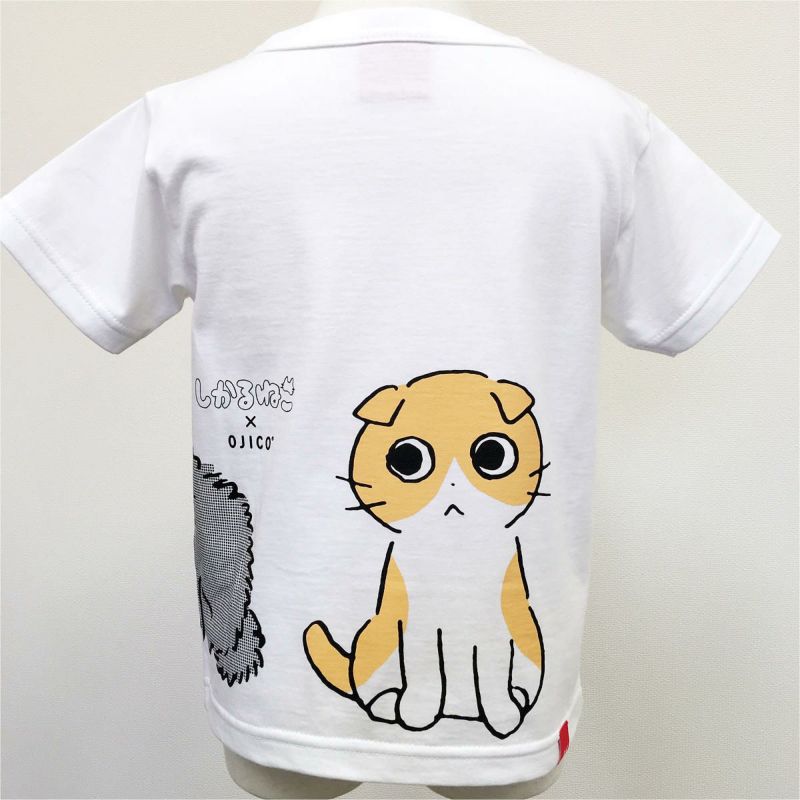 半袖tシャツ しかるねこ Ojico Tシャツ つながる３びき 4aサイズ カラー ホワイト Tシャツのojico