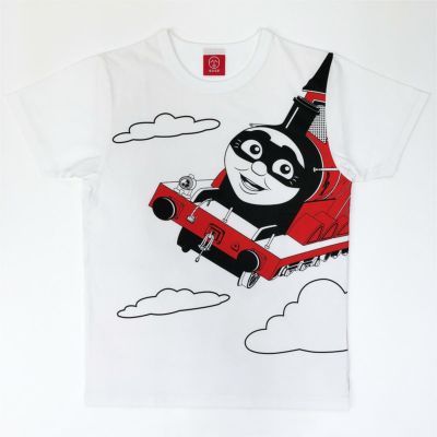 きかんしゃトーマス Ojico トーマスの絵本原画スウェット 4aサイズ カラー ネイビー Tシャツのojico