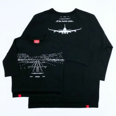 七分袖Tシャツ（ミニ裏毛）「LANDING」（ランディング）
