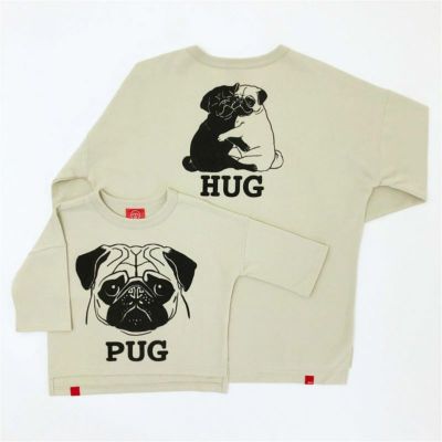 七分袖Tシャツ（ミニ裏毛）「PUG」（パグ）