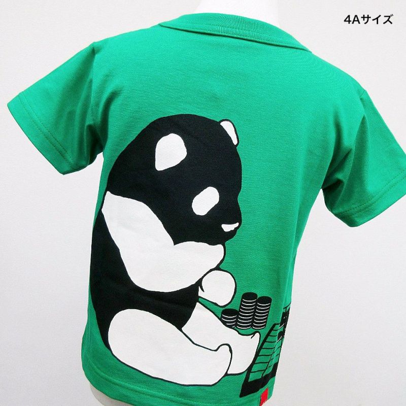 OJICO 親子お揃いコーデ　半袖Tシャツ　緑　パンダ・オセロ　REVERSI OJICO 親子お揃いコーデ 半袖Tシャツ 緑 パンダ・オセロ REVERSI