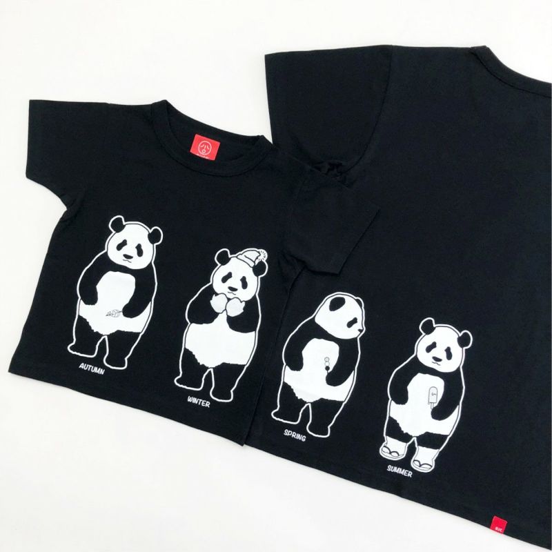 半袖Tシャツ「TANPANDA」（短パンだ）おそろい写真ブラック