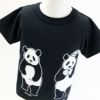 半袖Tシャツ「TANPANDA」（短パンだ）こどもサイズ正面写真ブラック