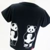 半袖Tシャツ「TANPANDA」（短パンだ）こどもサイズ後ろ写真ブラック