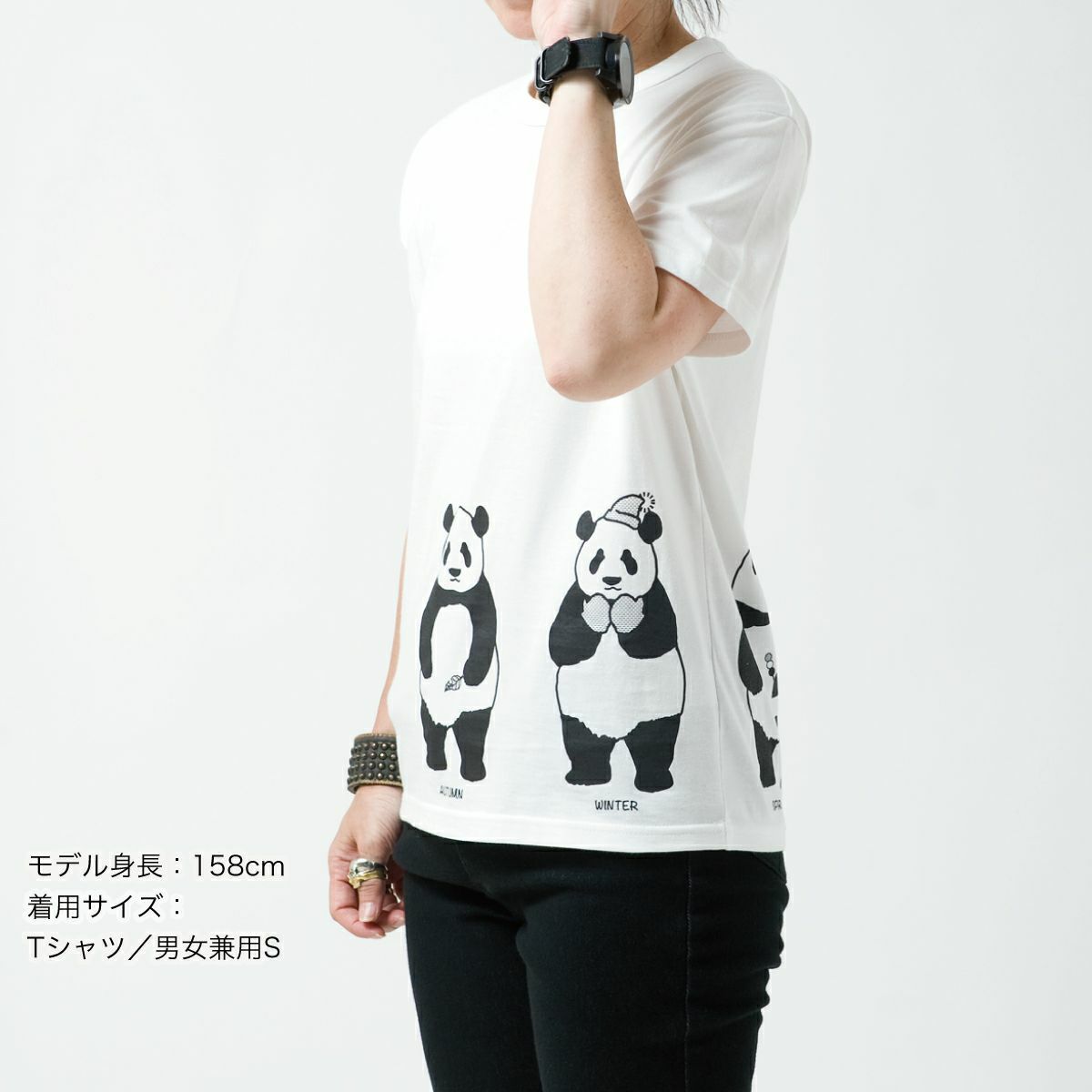 半袖Tシャツ「TANPANDA」（短パンだ）おとな着用画像