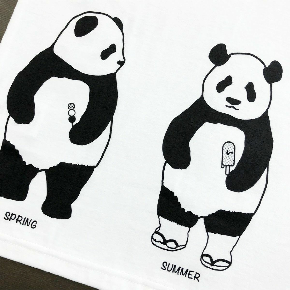 半袖Tシャツ「TANPANDA」（短パンだ）バック柄アップ