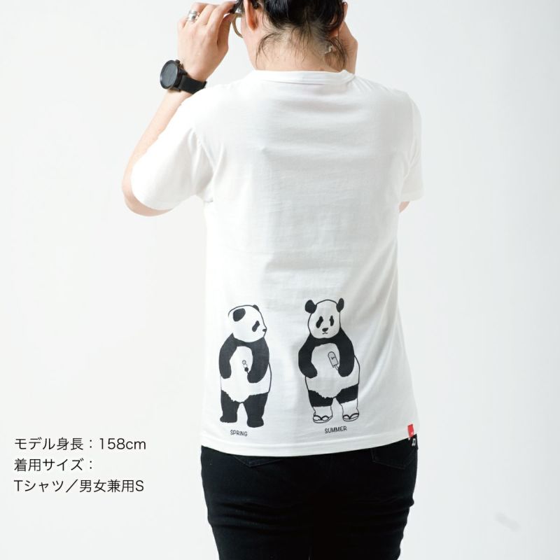 半袖Tシャツ「TANPANDA」（短パンだ）大人サイズ着用画像・後ろ
