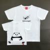 半袖Tシャツ「OMUSUBI PANDA」（おむすびパンダ）カラー白の親子おそろい写真