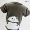 半袖Tシャツ「OMUSUBI PANDA」（おむすびパンダ）チャコールグレーの子供サイズ背面