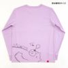 長袖Tシャツ（袖口リブ）「SHIMAENAGA」（シマエナガ）ラベンダーの大人サイズ後ろ