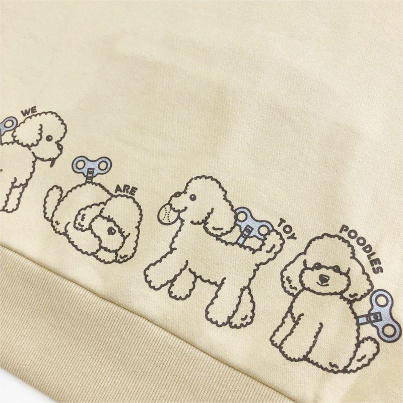 【新品未使用】トイプードルワンポイントTシャツ&総柄ロングパンツ オフホワイト トイプードルワンポイントTシャツ(カットソー・Tシャツ)｜ルーム