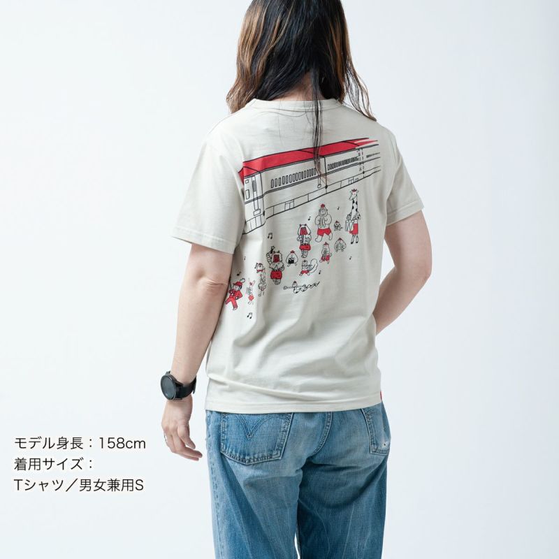 半袖Tシャツ「KOMACHI NO MARCH」（こまちのマーチ）大人サイズ着用画像・後ろ