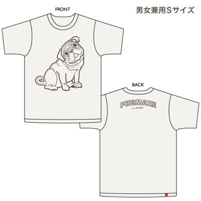 [予約]半袖Tシャツ「PUGMAZE」（パグ迷路）